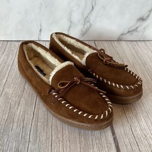 Saks Fifth Avenue Randy Brown Faux Fur Moccasins (Size Small 5-6)